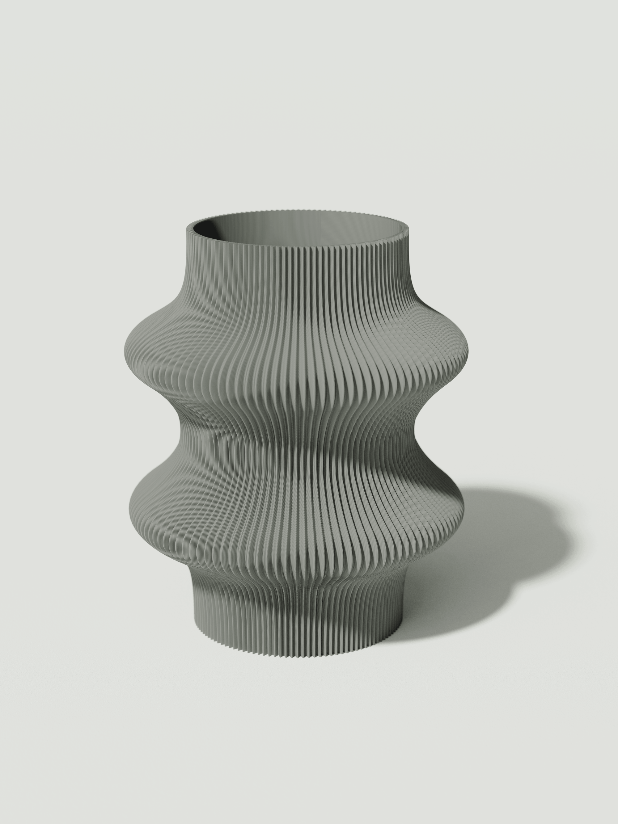 Marylin - Vaso elegante e sostenibile, realizzato in 100% PLA biodegradabile, stampato in 3D e Made in Italy. Il suo design raffinato ed ecologico in grigio aggiunge un tocco di stile e sostenibilità a qualsiasi ambiente.