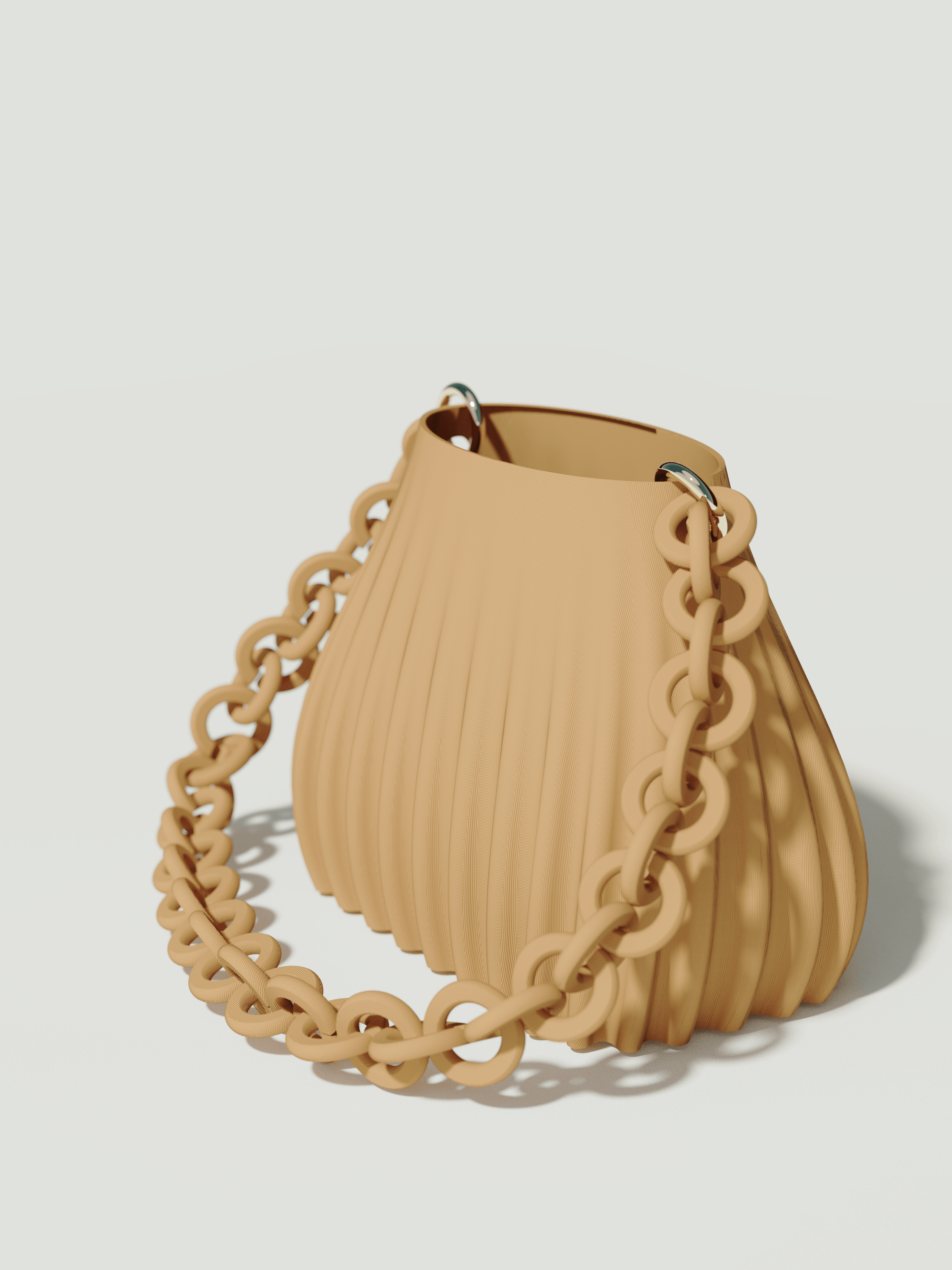 Ariel - Borsa innovativa e sostenibile, realizzata in 100% PLA biodegradabile, stampata in 3D e Made in Italy. Il suo design moderno ed elegante in senape la rende perfetta per chi ama lo stile senza rinunciare alla sostenibilità.