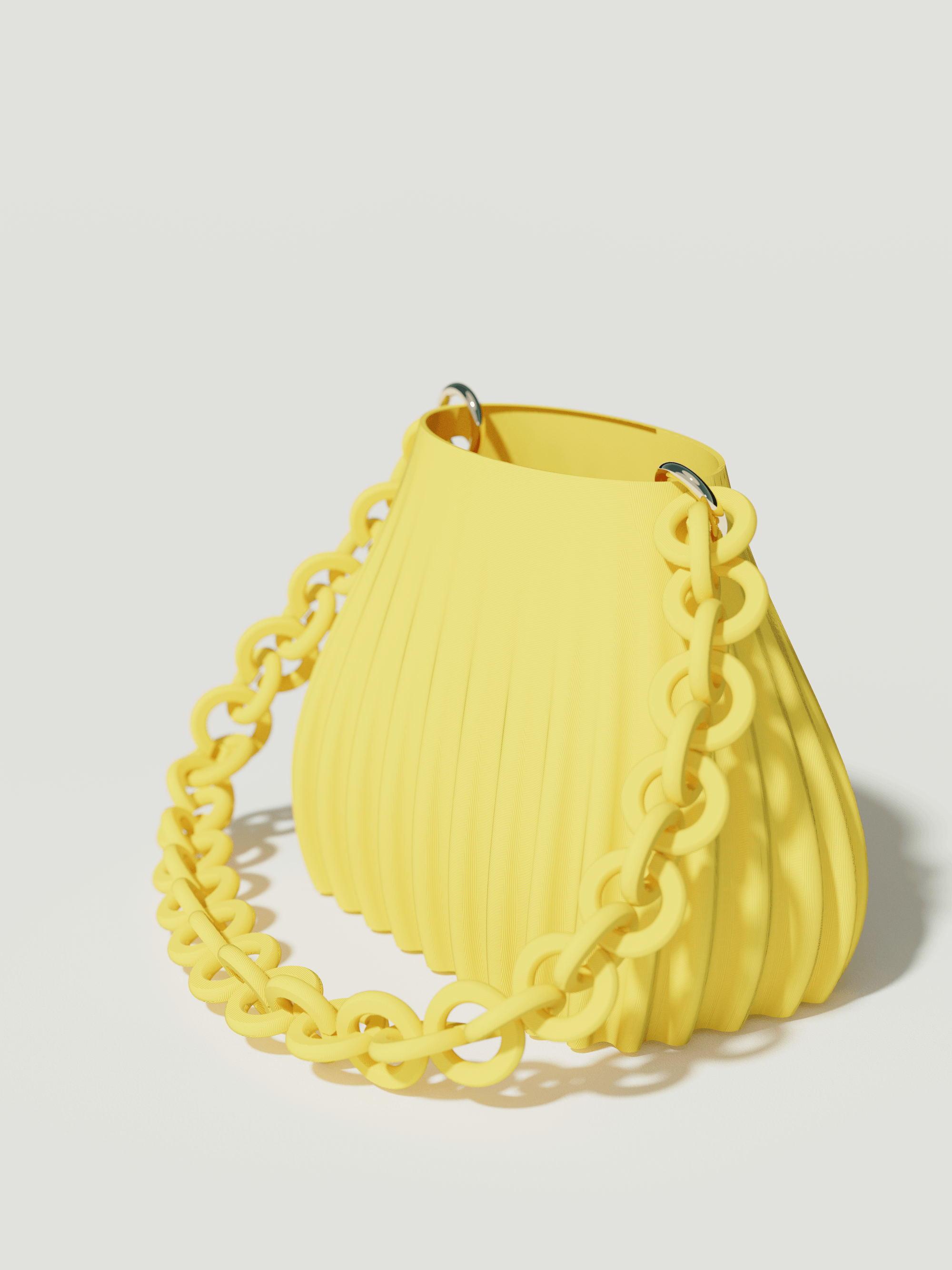 Ariel - Borsa innovativa e sostenibile, realizzata in 100% PLA biodegradabile, stampata in 3D e Made in Italy. Il suo design moderno ed elegante in giallo la rende perfetta per chi ama lo stile senza rinunciare alla sostenibilità.