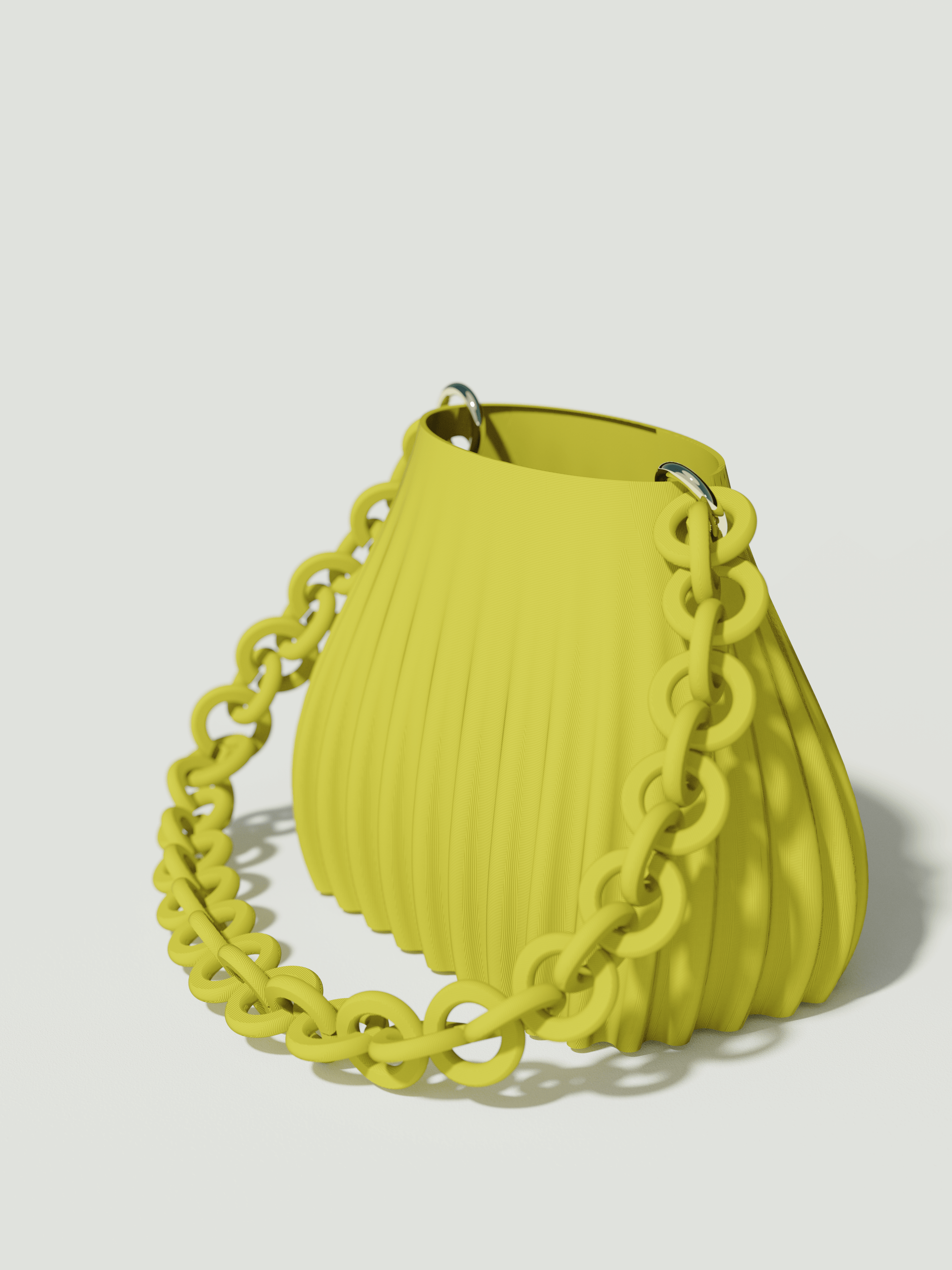 Ariel - Borsa innovativa e sostenibile, realizzata in 100% PLA biodegradabile, stampata in 3D e Made in Italy. Il suo design moderno ed elegante in giallo la rende perfetta per chi ama lo stile senza rinunciare alla sostenibilità.