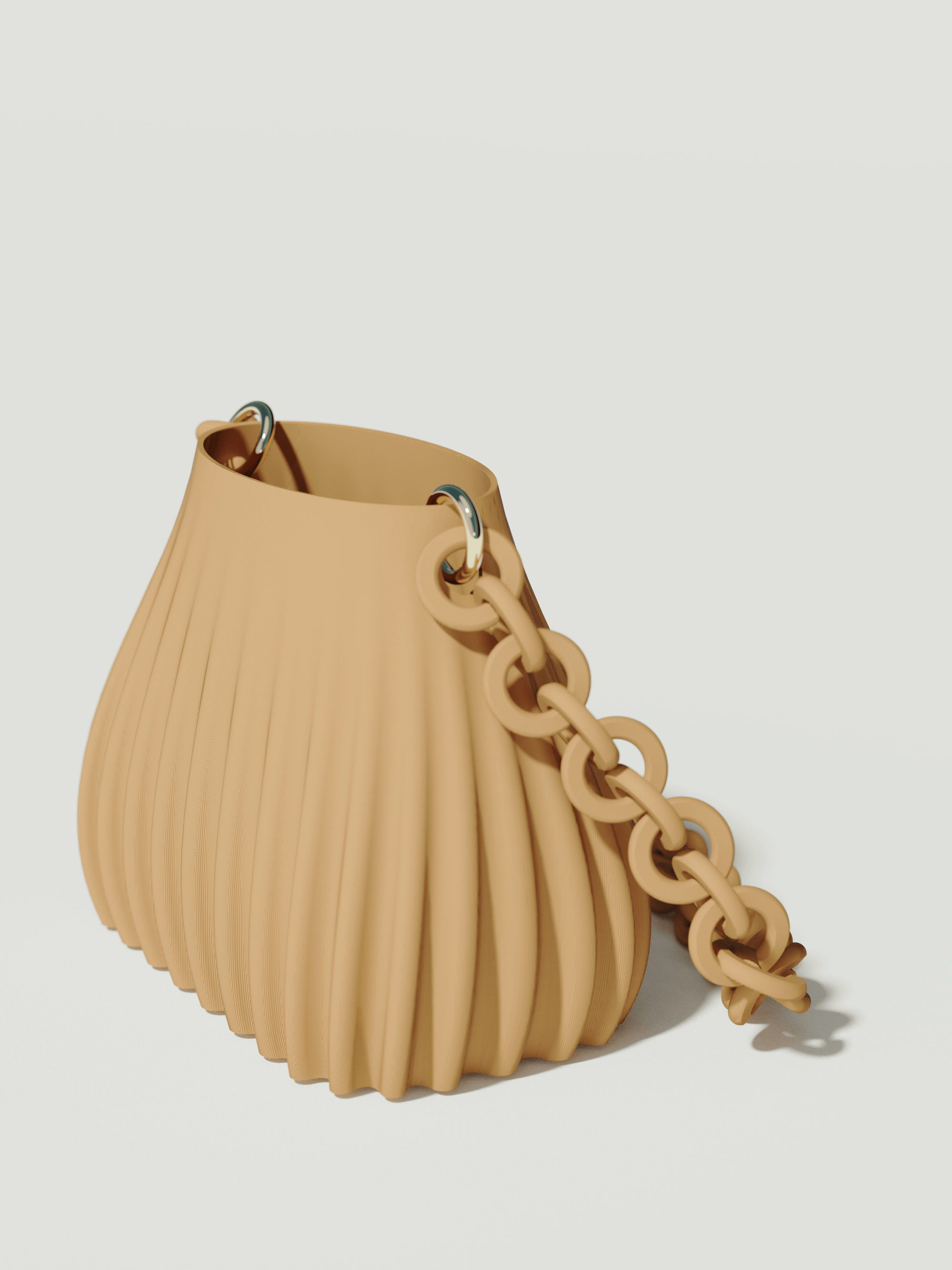 Ariel - Borsa innovativa e sostenibile, realizzata in 100% PLA biodegradabile, stampata in 3D e Made in Italy. Il suo design moderno ed elegante in senape la rende perfetta per chi ama lo stile senza rinunciare alla sostenibilità.