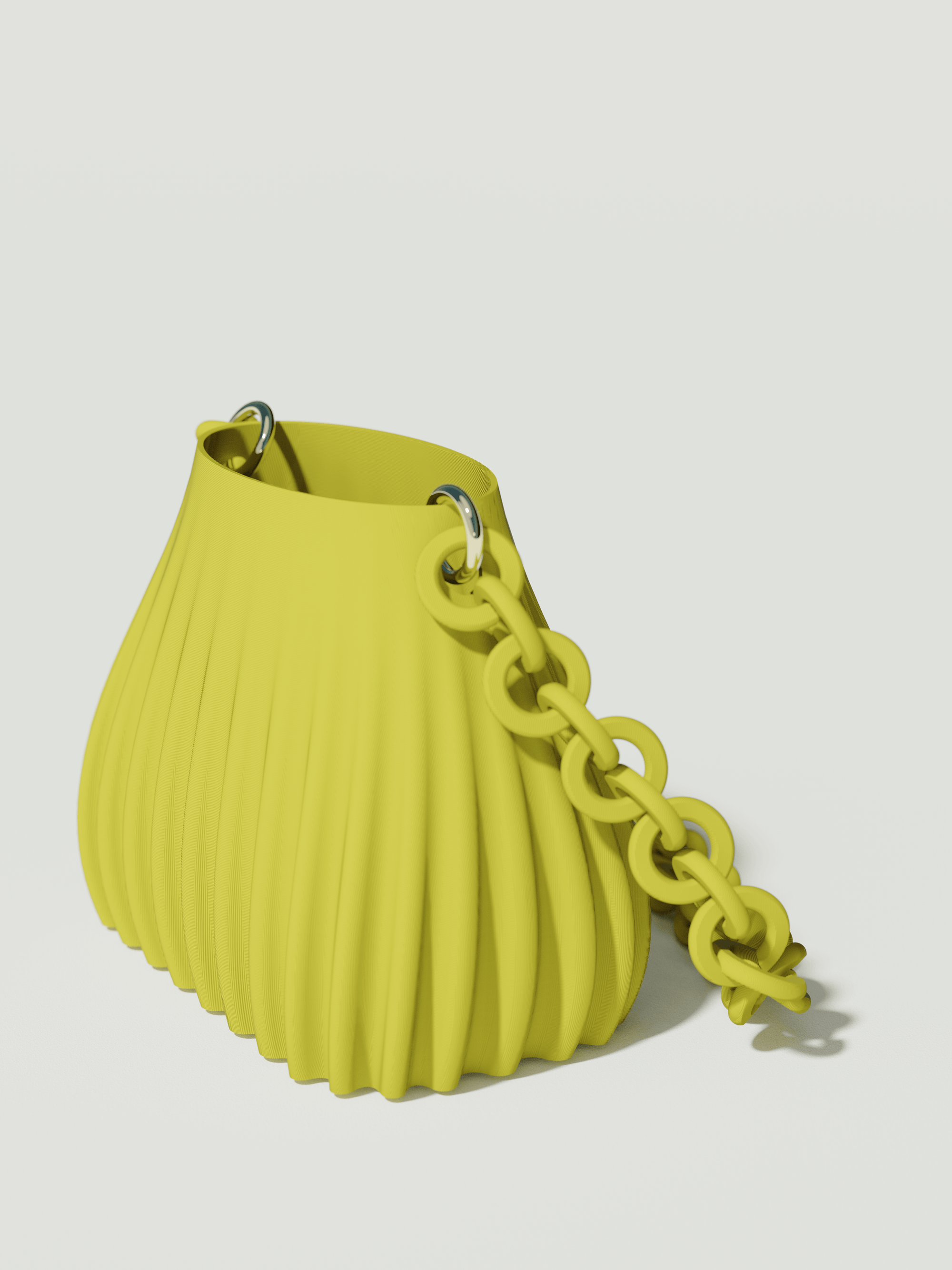 Ariel - Borsa innovativa e sostenibile, realizzata in 100% PLA biodegradabile, stampata in 3D e Made in Italy. Il suo design moderno ed elegante in giallo la rende perfetta per chi ama lo stile senza rinunciare alla sostenibilità.