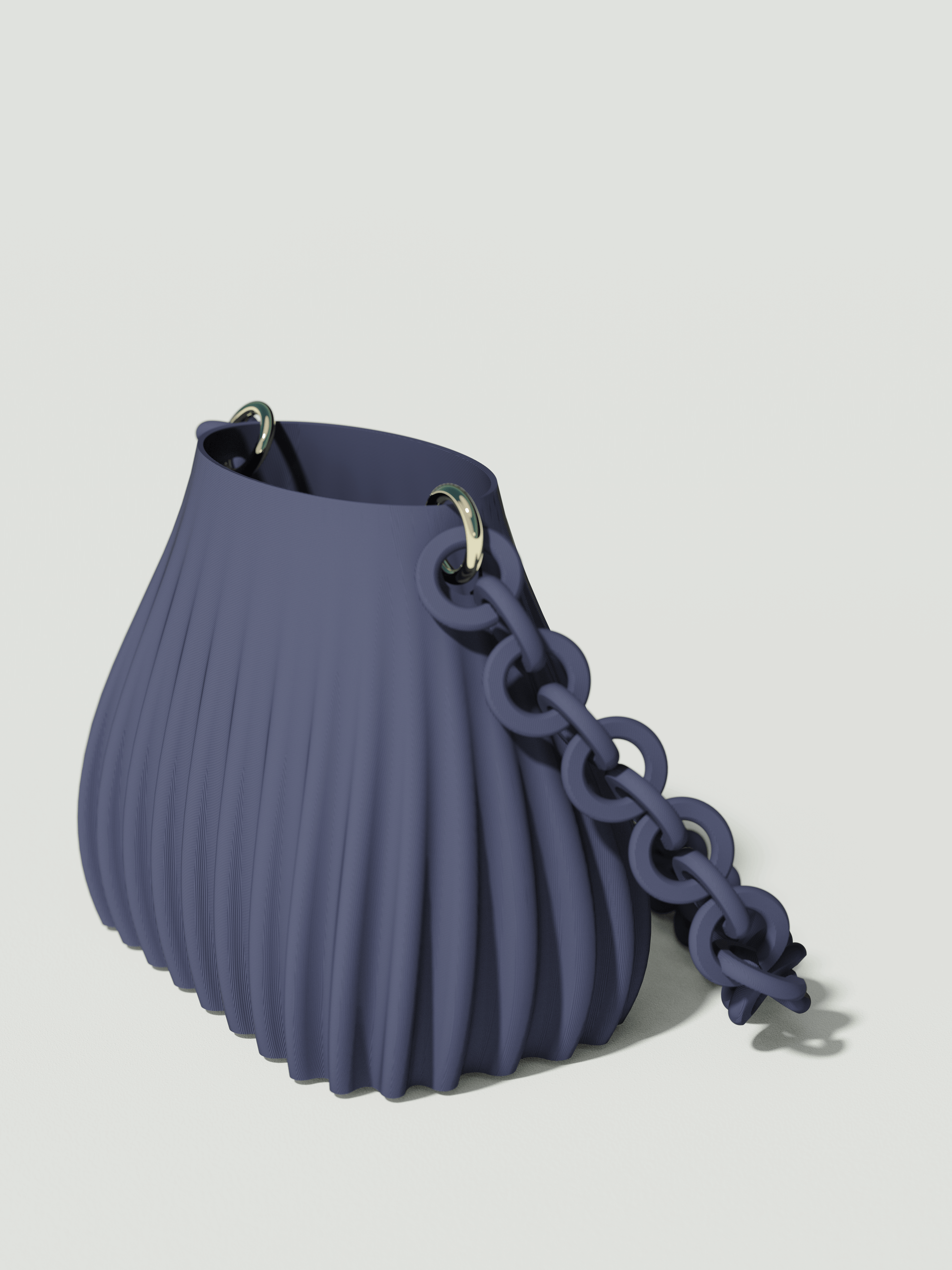 Ariel - Borsa innovativa e sostenibile, realizzata in 100% PLA biodegradabile, stampata in 3D e Made in Italy. Il suo design moderno ed elegante in blue la rende perfetta per chi ama lo stile senza rinunciare alla sostenibilità.