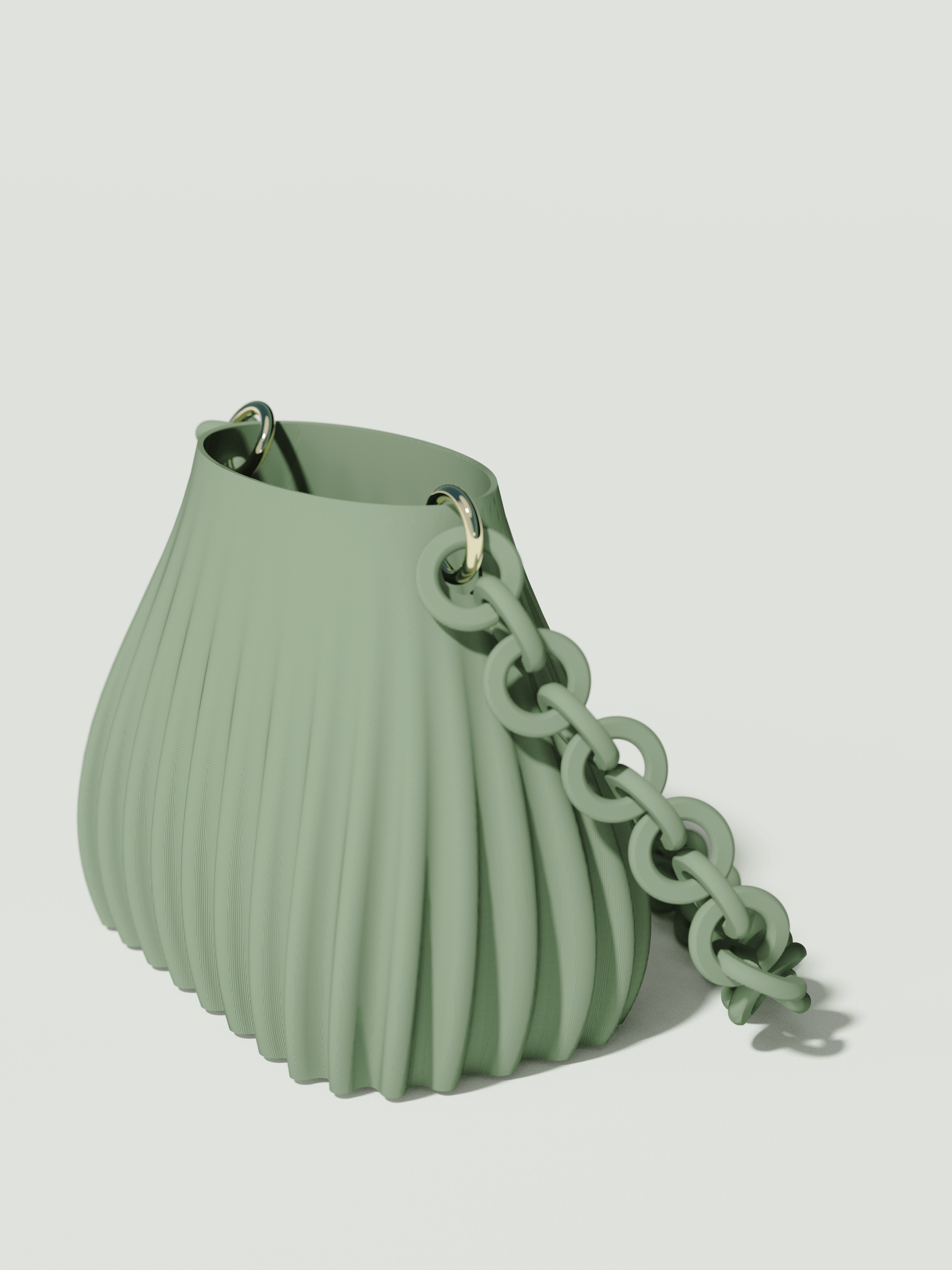 Ariel - Borsa innovativa e sostenibile, realizzata in 100% PLA biodegradabile, stampata in 3D e Made in Italy. Il suo design moderno ed elegante in verde la rende perfetta per chi ama lo stile senza rinunciare alla sostenibilità.
