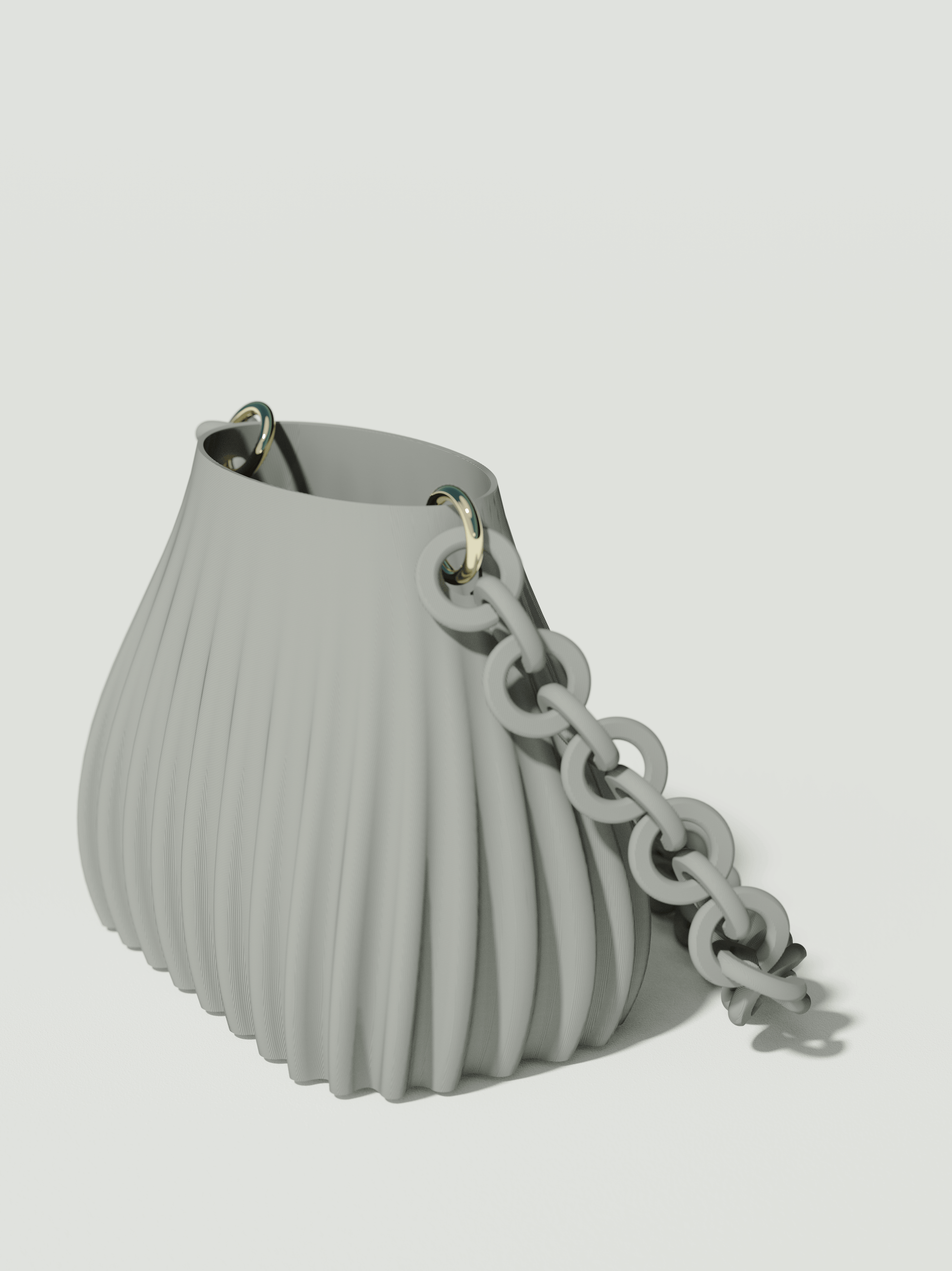 Ariel - Borsa innovativa e sostenibile, realizzata in 100% PLA biodegradabile, stampata in 3D e Made in Italy. Il suo design moderno ed elegante in grigio la rende perfetta per chi ama lo stile senza rinunciare alla sostenibilità.