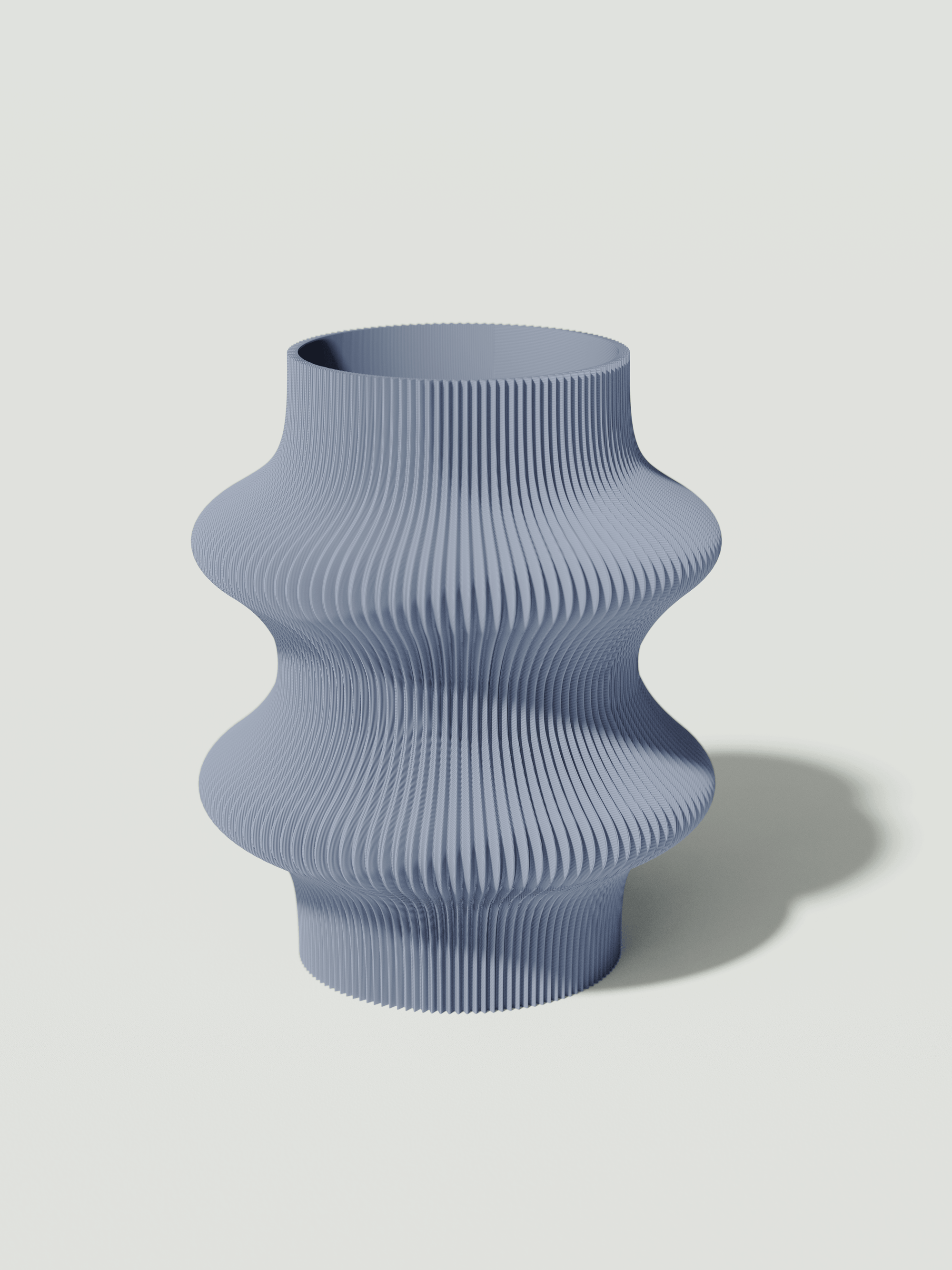 Marylin - Vaso elegante e sostenibile, realizzato in 100% PLA biodegradabile, stampato in 3D e Made in Italy. Il suo design raffinato ed ecologico in celeste aggiunge un tocco di stile e sostenibilità a qualsiasi ambiente.