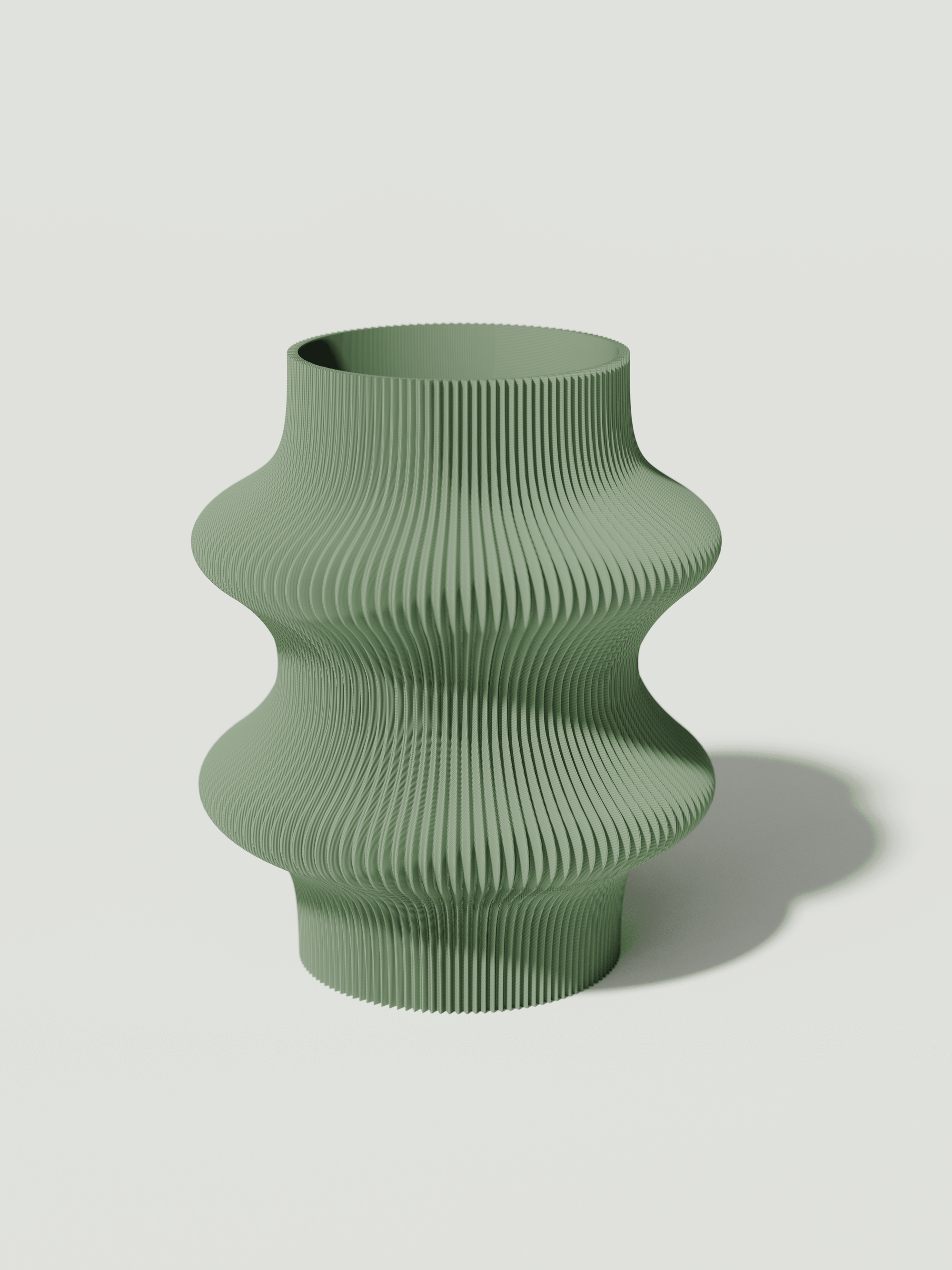 Marylin - Vaso elegante e sostenibile, realizzato in 100% PLA biodegradabile, stampato in 3D e Made in Italy. Il suo design raffinato ed ecologico in verde aggiunge un tocco di stile e sostenibilità a qualsiasi ambiente.