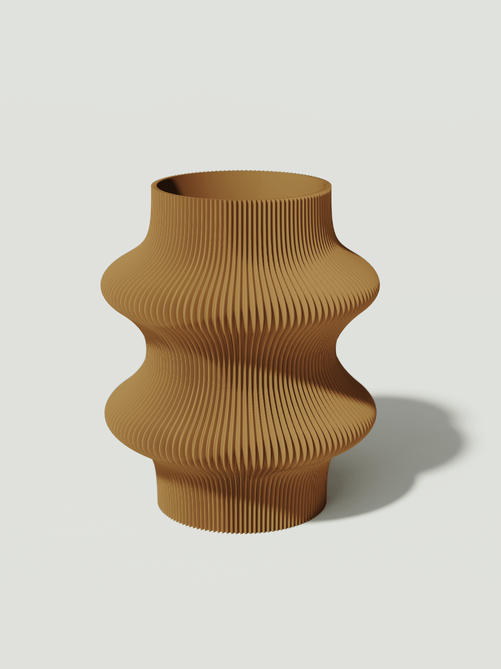 Marylin - Vaso elegante e sostenibile, realizzato in 100% PLA biodegradabile, stampato in 3D e Made in Italy. Il suo design raffinato ed ecologico in senape aggiunge un tocco di stile e sostenibilità a qualsiasi ambiente.
